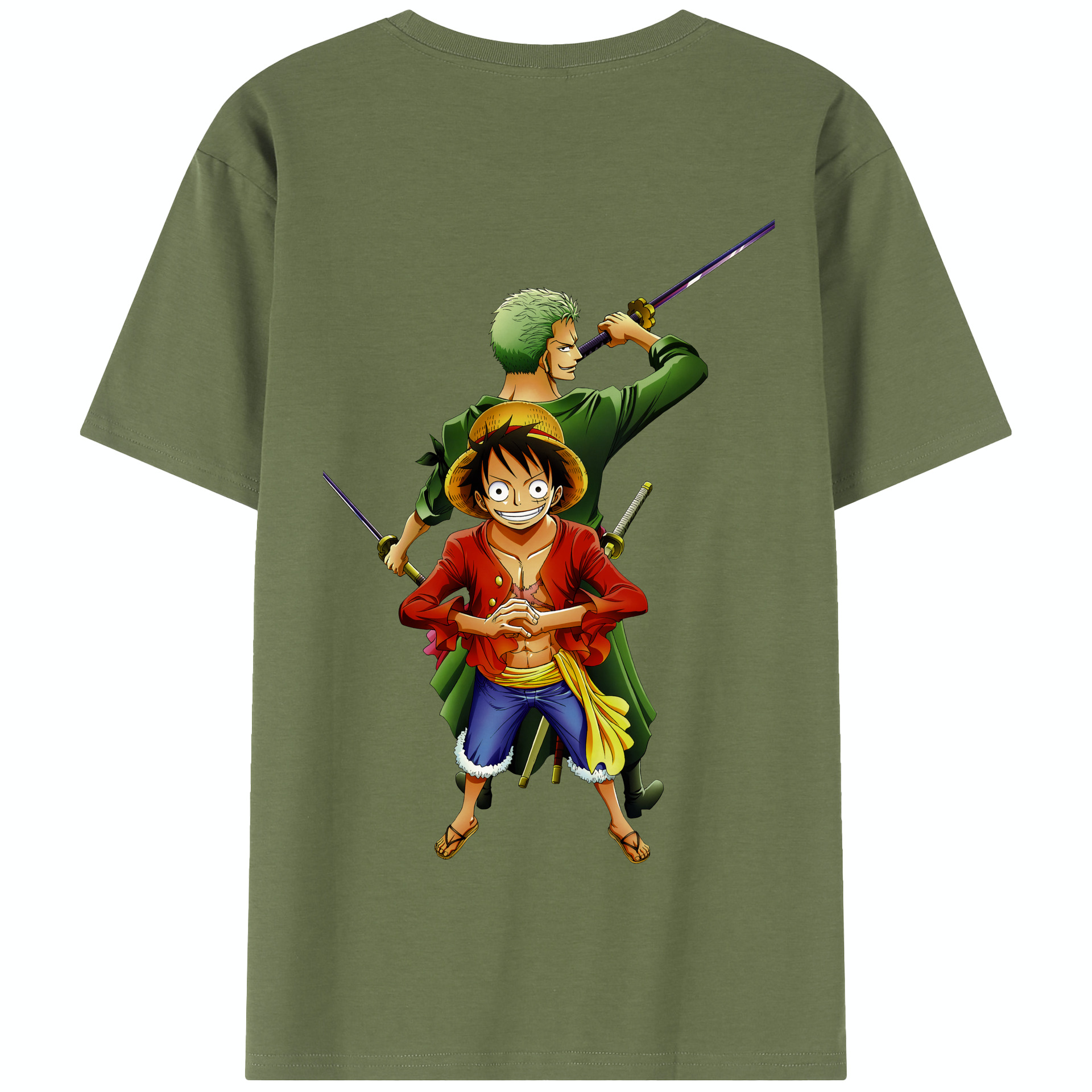ワンピース モンキー・D・ルフィ ONE PIECE Monkey D. Luffy 綿100％半袖Tシャツ（背面プリント）